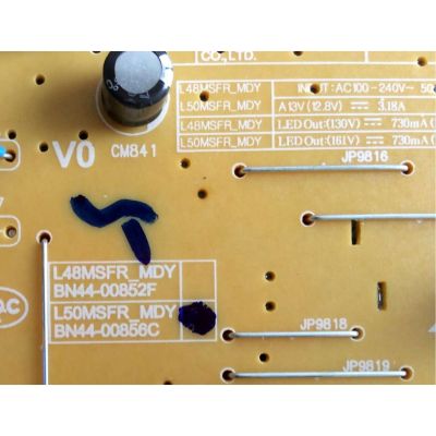 FUENTE DE PODER PARA TV SAMSUNG / NUMERO DE PARTE BN4400856C / BN44-00856C / L50MSFR_MDY / PANEL CY-JM049BGHV2H / DISPLAY / MODELOS HG50NE460 / UN49J5200 / UN50J5200 / UE49J5300AUXUZ / UN49M5300AFXZA FA01 / MAS MODELOS EN DESCRIPCIÓN - Imagen 3